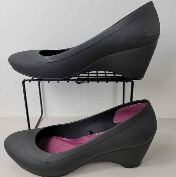 CROCS Shoes - Crocs Woman's Wedges Shoes gray pink Sz 7